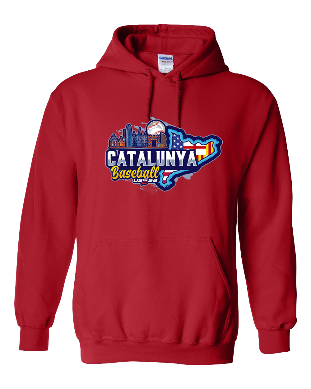 Catalunya Cotton Hoodie Red