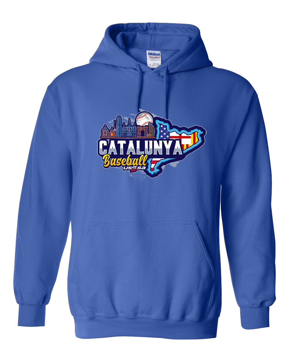 Catalunya Cotton Hoodie Blue
